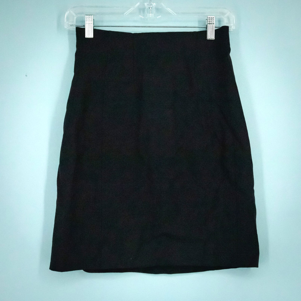 MM Lafleur Size 0 Black Pencil Straight Style Back Zip Closure Wool Blend Skirt